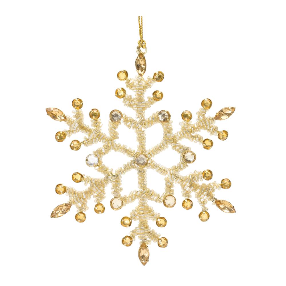 Snowflake Ornament (Set of 12) 5.5"H Iron/Glass. Picture 3