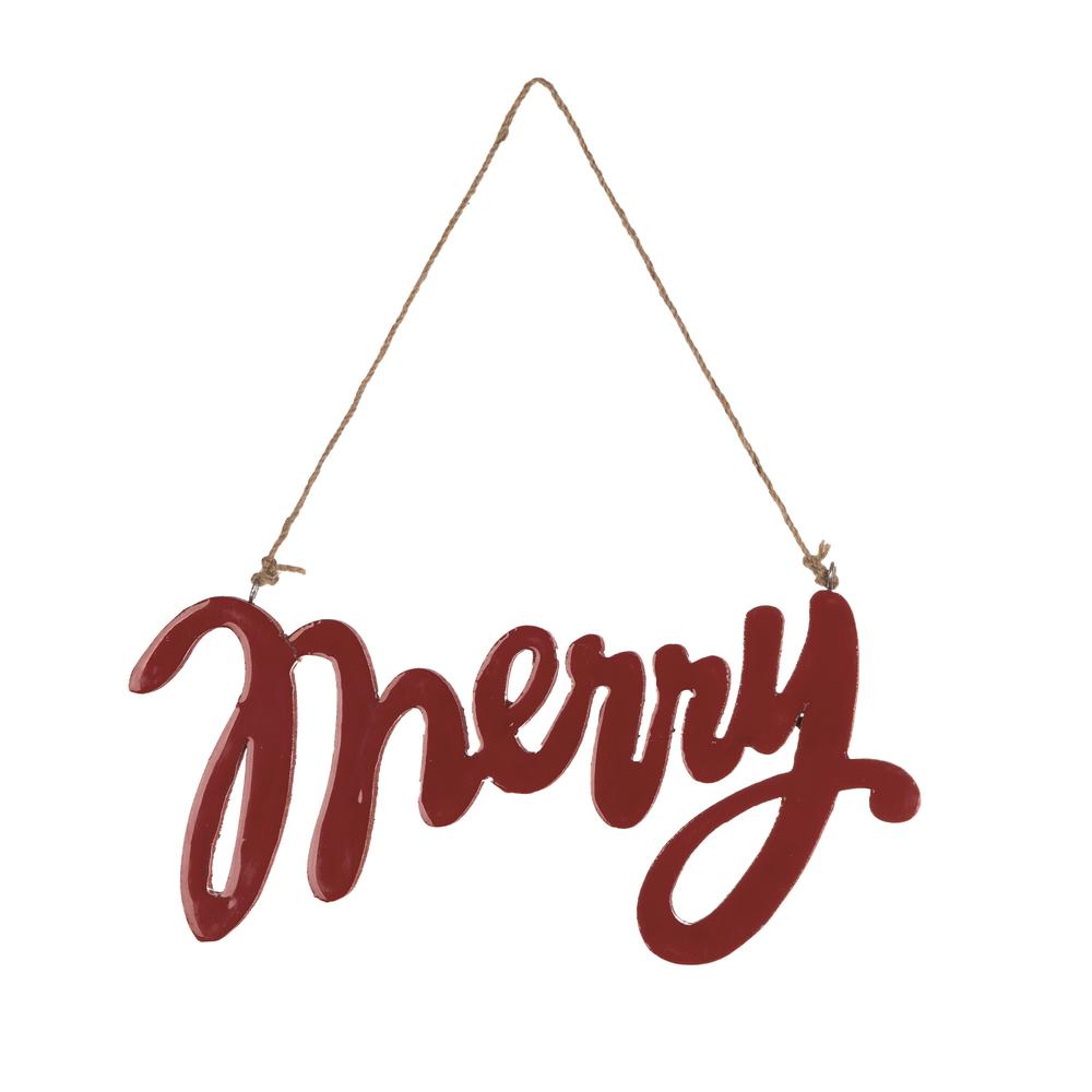 Merry Sign (Set of 6) 11"L x 5.25"H MDF. Picture 1