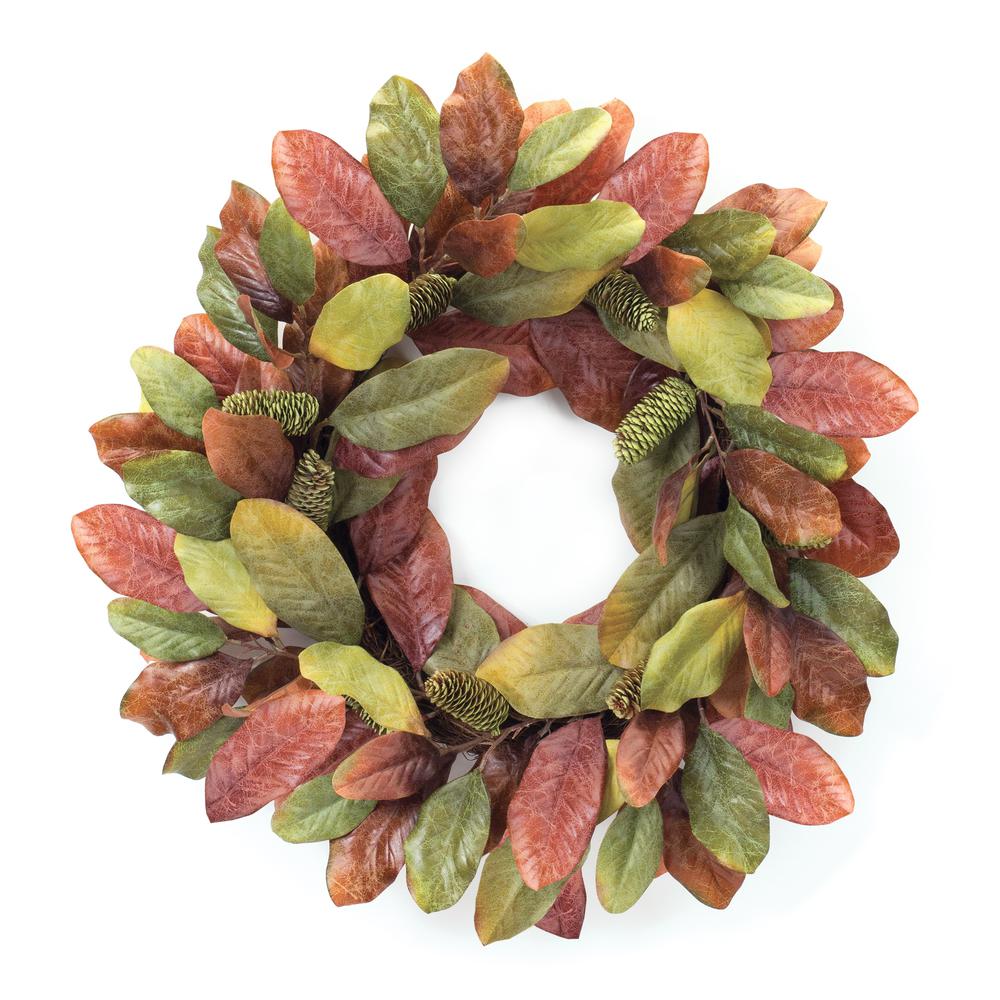 Magnolia Leaf Wreath 26"D Polyester. Picture 1