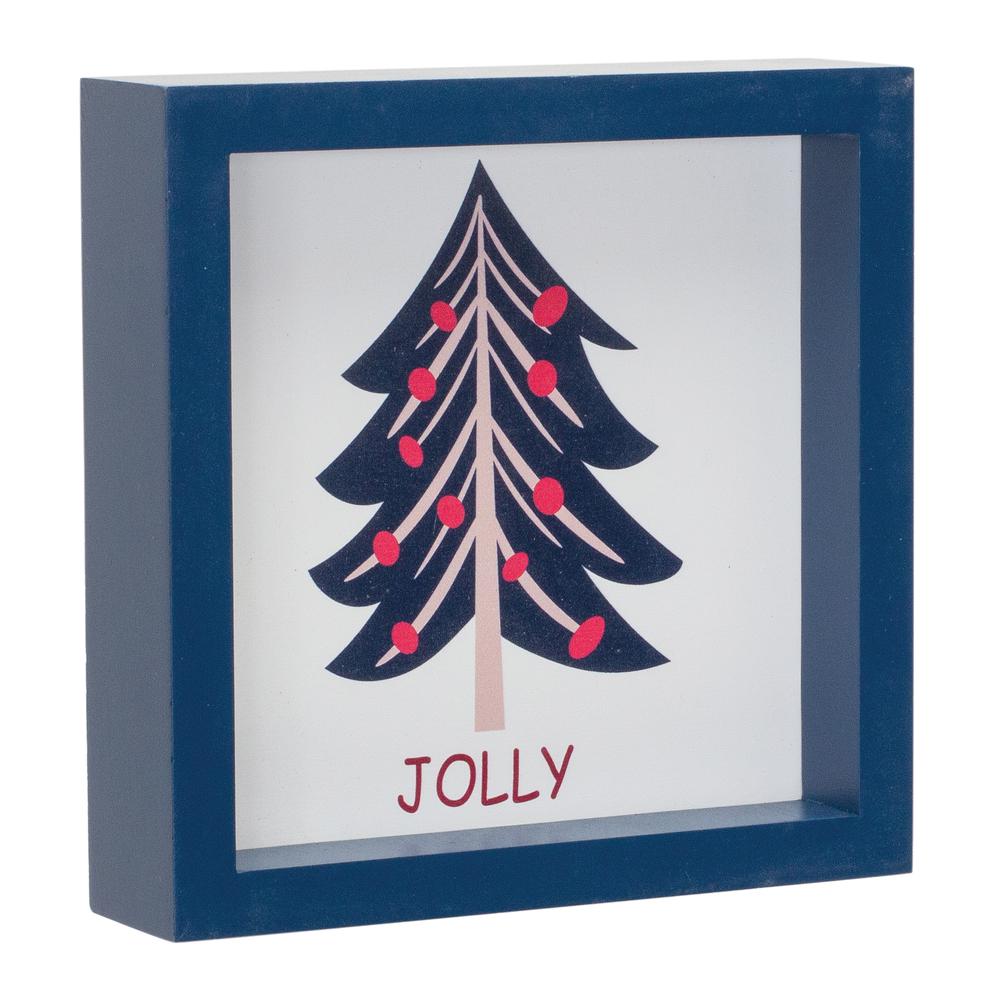 Noel, Jolly and Joy Tree Sign (Set of 6) 6"SQ MDF. Picture 2