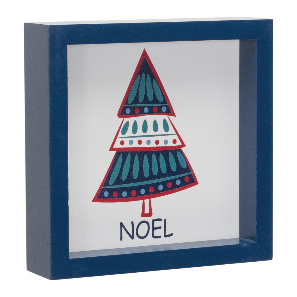 Noel, Jolly and Joy Tree Sign (Set of 6) 6"SQ MDF. Picture 4