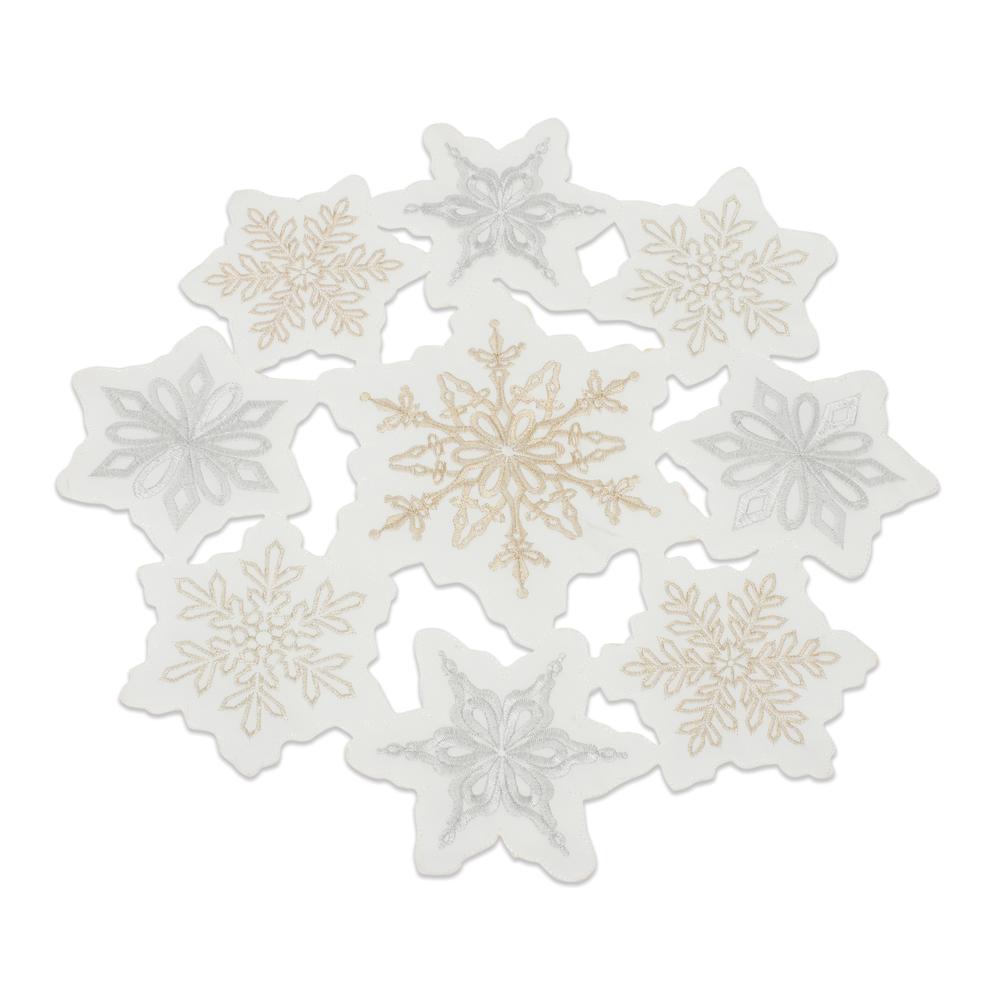 Snowflake Doily (Set of 3) 17"D Polyester. Picture 1