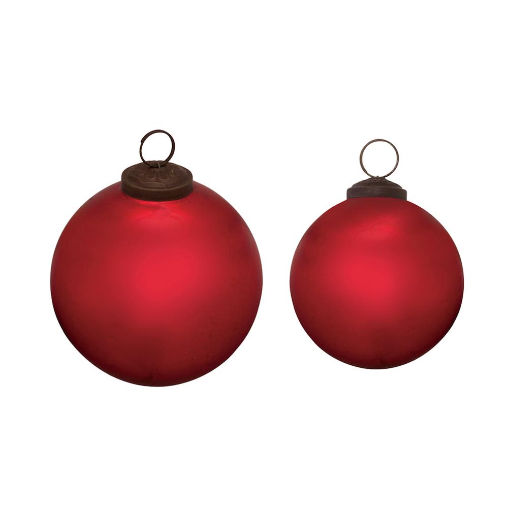 Ball Ornament (Set of 12) 3"D, 4"D Glass. Picture 1