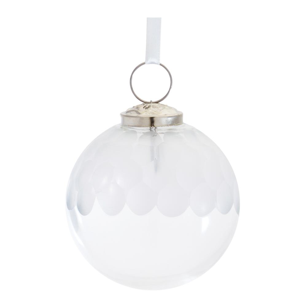 Ball Ornament (Set of 6) 3"D Glass. Picture 1