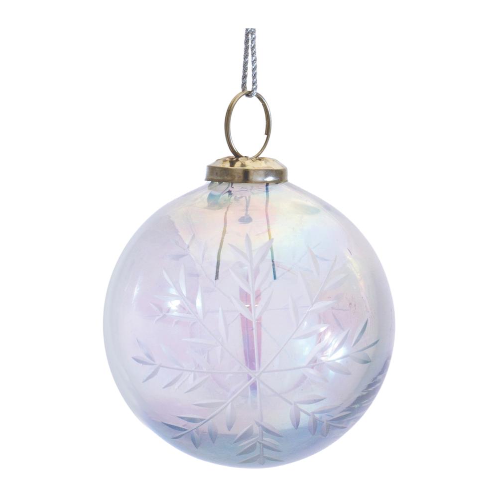 Ball Ornament (Set of 6) 3"D Glass. Picture 1