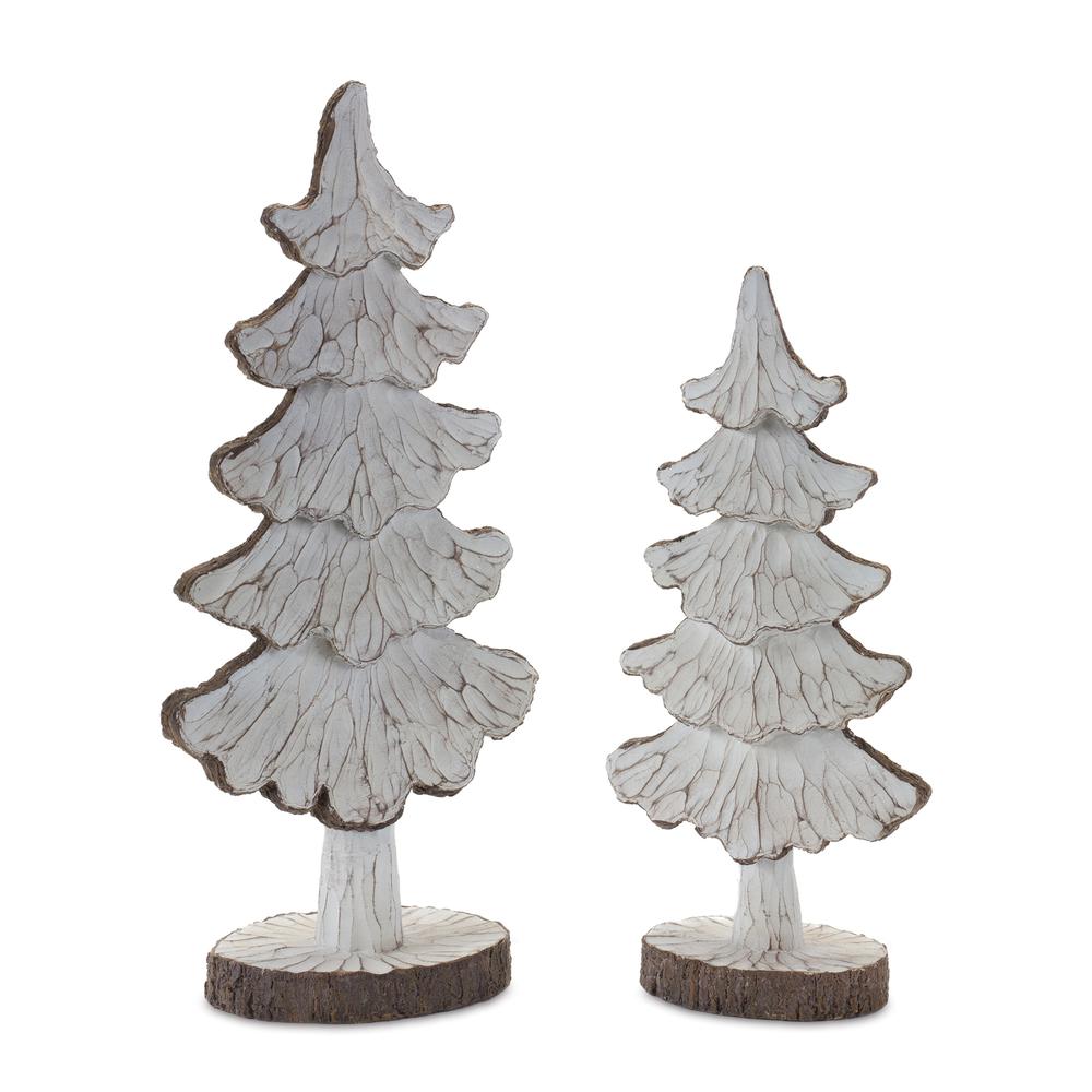 Tree (Set of 2) 13"H, 16"H Resin. Picture 1