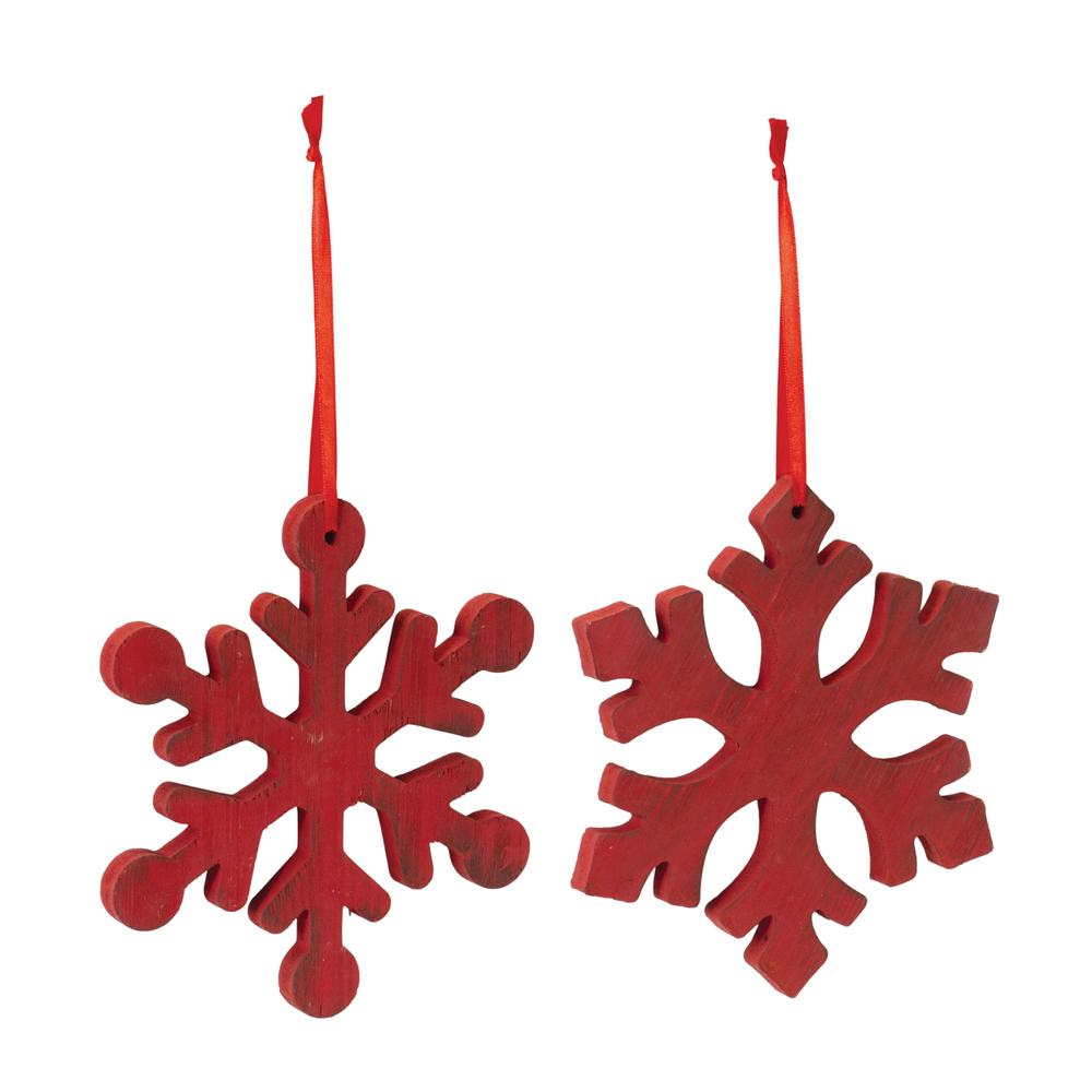 Snowflake Ornament (Set of 12) 7.75"H Wood. Picture 1