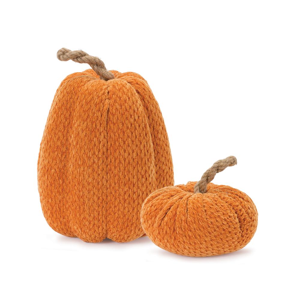 Pumpkin (Set of 2) 6"H, 10.5"H Fabric. Picture 1