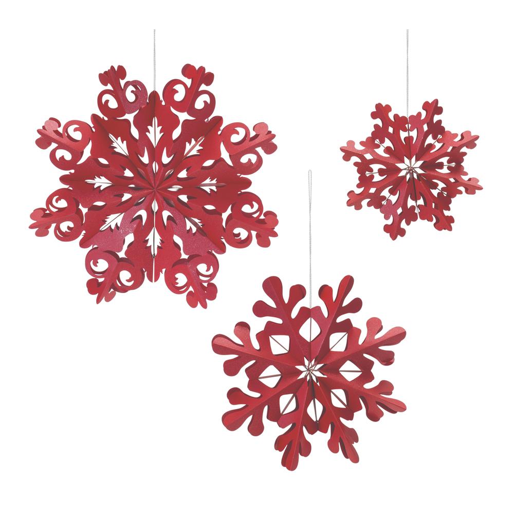 Snowflake Ornament (Set of 6) 7.75"H, 11.75"H, 15.75"H Paper. Picture 1