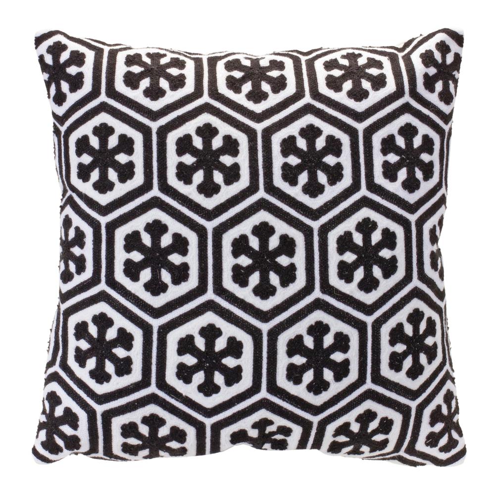 Pillow w/Snowflake Pattern 17"SQ Cotton. Picture 1
