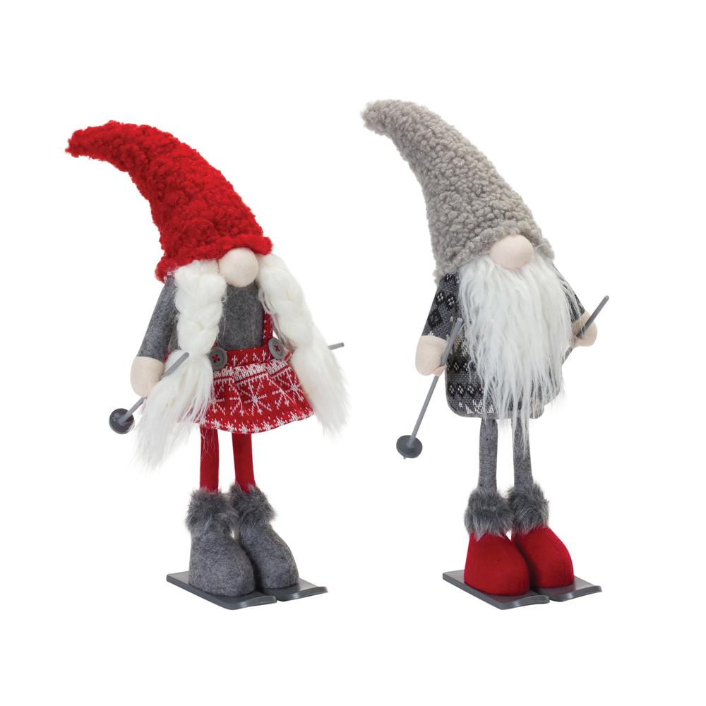 Gnome on Skis (Set of 2) 14.5"H Polyester. Picture 1