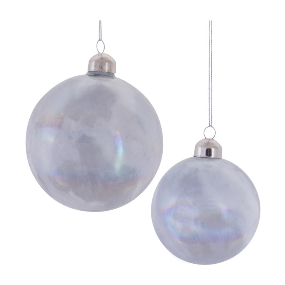 Ball Ornament (Set of 6) 3"D, 4"D Glass. Picture 1