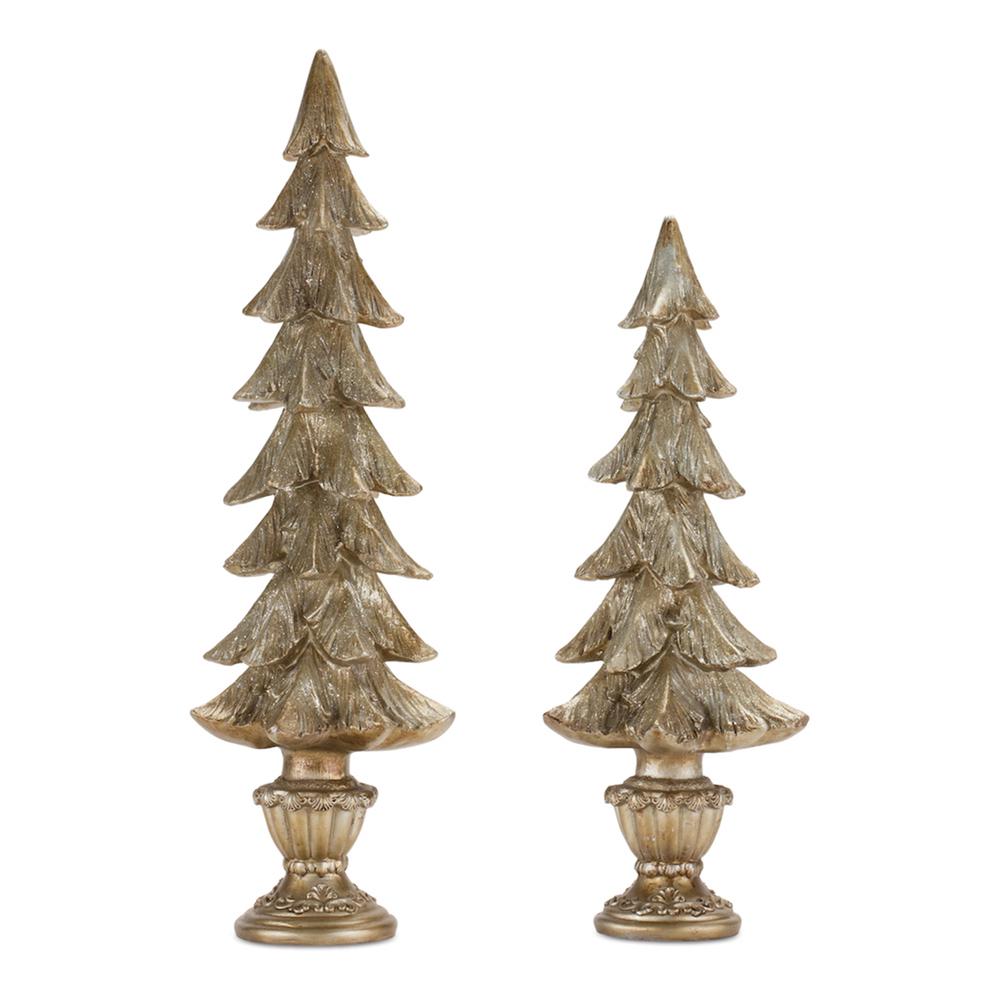 Tree (Set of 2) 19"H, 23"H Resin. Picture 1