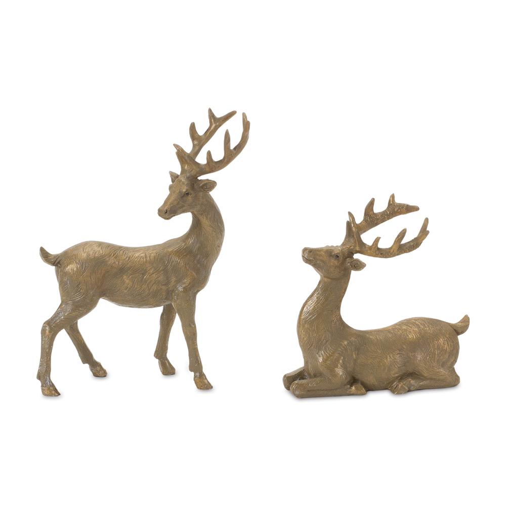 Deer (Set of 6) 3.5"L x 3.5"H, 3.5"L x 5"H Resin. Picture 1