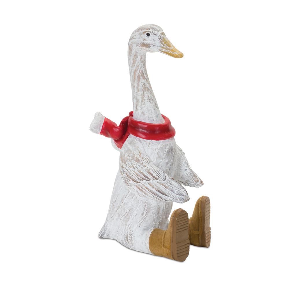 Christmas Goose w/Boots (Set of 2) 10"H Resin. Picture 1