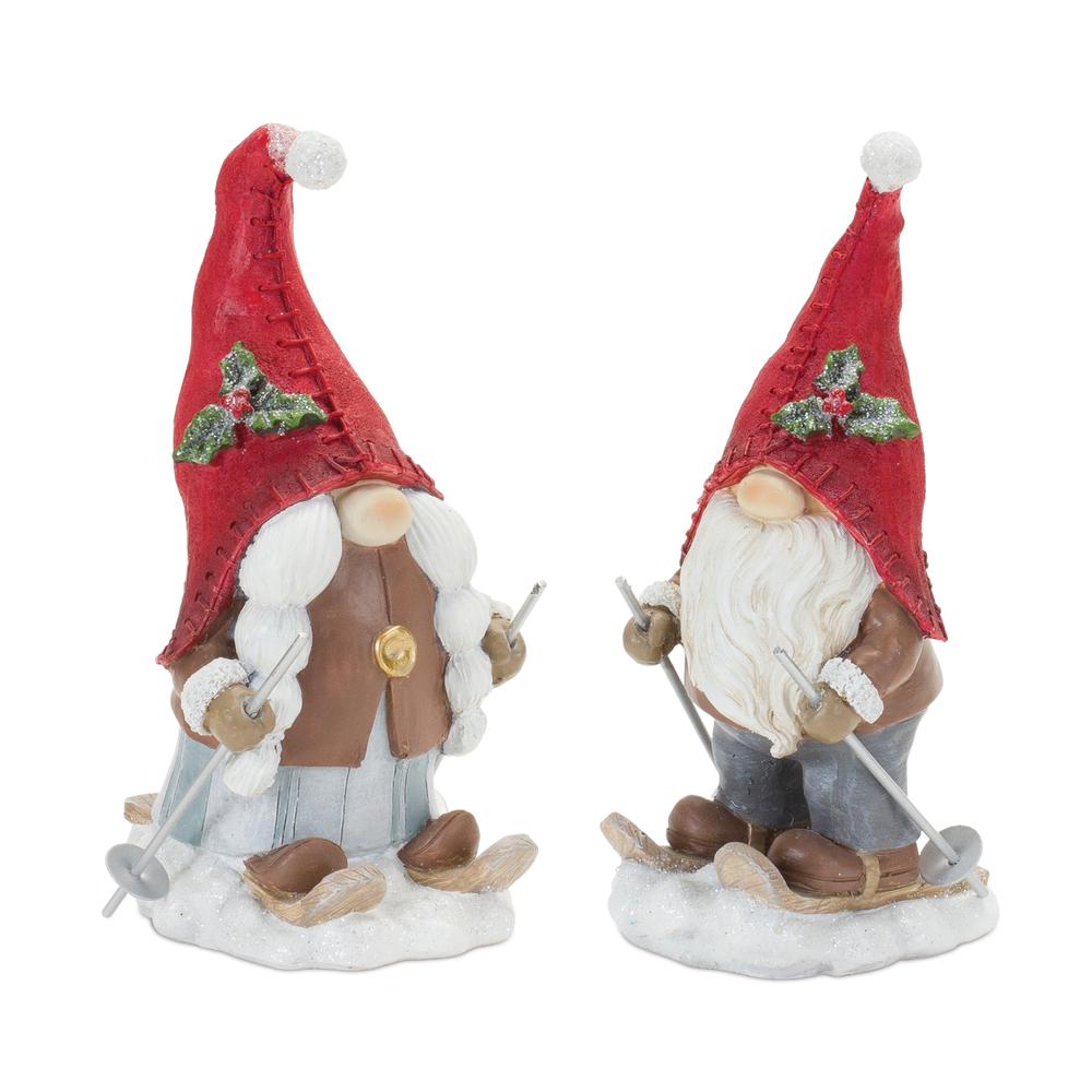 Gnome on Skis (Set of 4) 6.75"H Resin. Picture 1