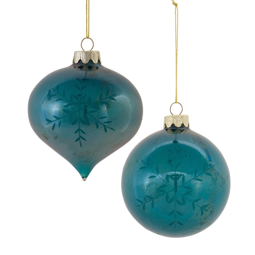 Ornament (Set of 12) 3"D Glass. Picture 1