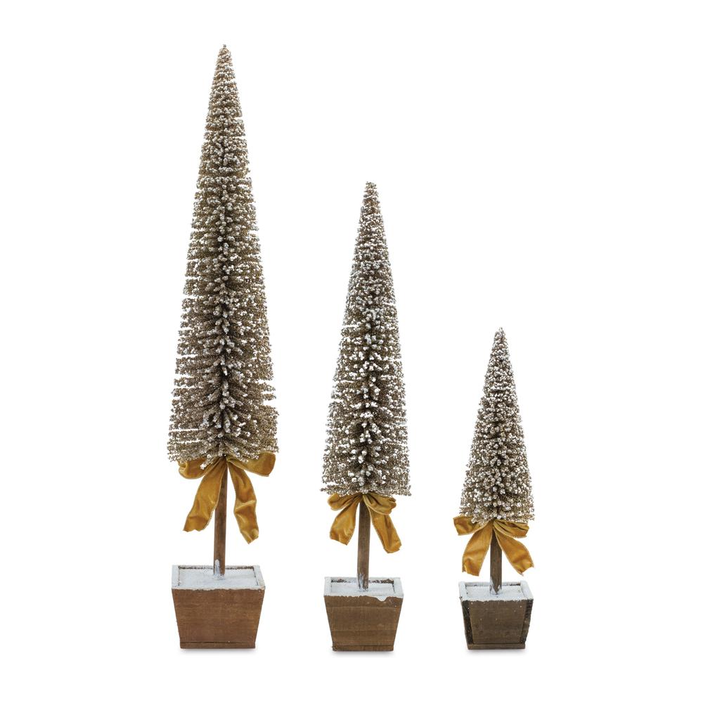 Potted Tree (Set of 3) 20.5"H, 30"H, 39"H Plastic. Picture 1