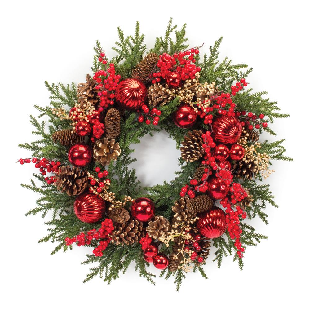 Melrose Decorated Long Needle Pine Wreath 21.5D