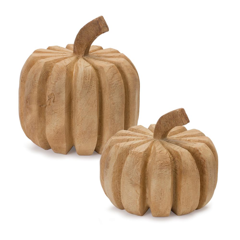 Pumpkin (Set of 2) 7"H, 9"H Resin. Picture 1