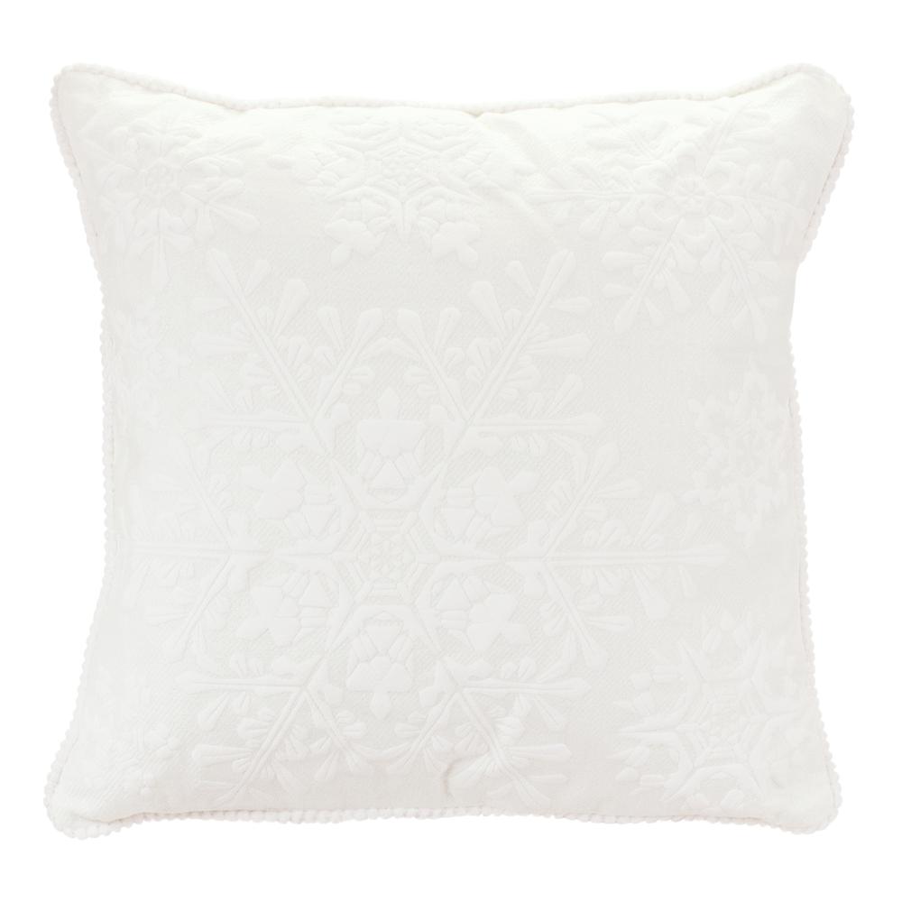 Snowflake Pillow 17"SQ Polyester. Picture 1