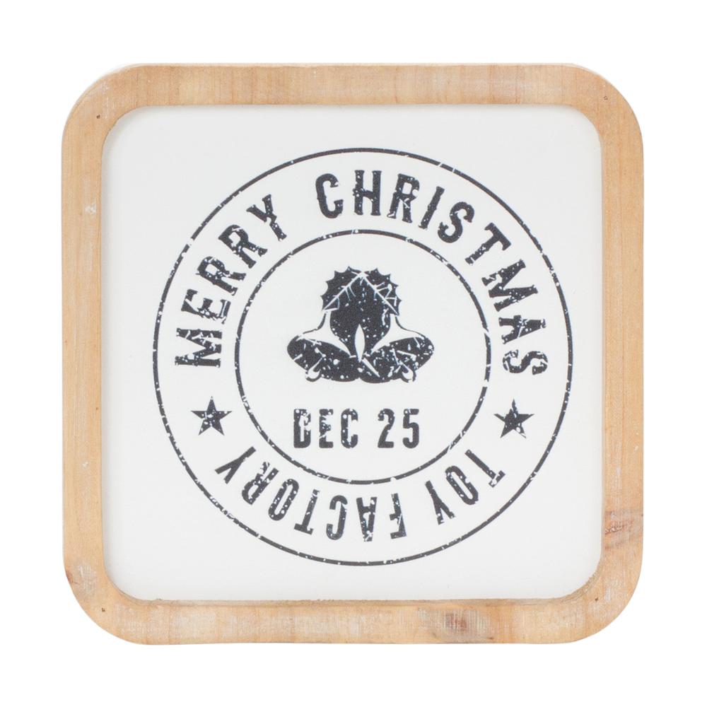 Christmas Mail Stamp Plaque (Set of 12) 5"SQ MDF/Wood. Picture 3