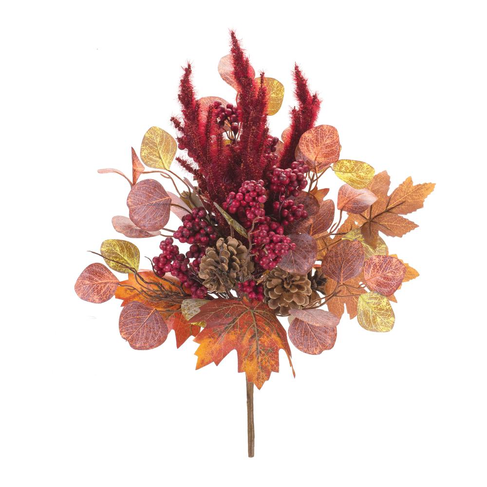 Mixed Fall Foliage Bush (Set of 2) 17"H Polyester. Picture 2