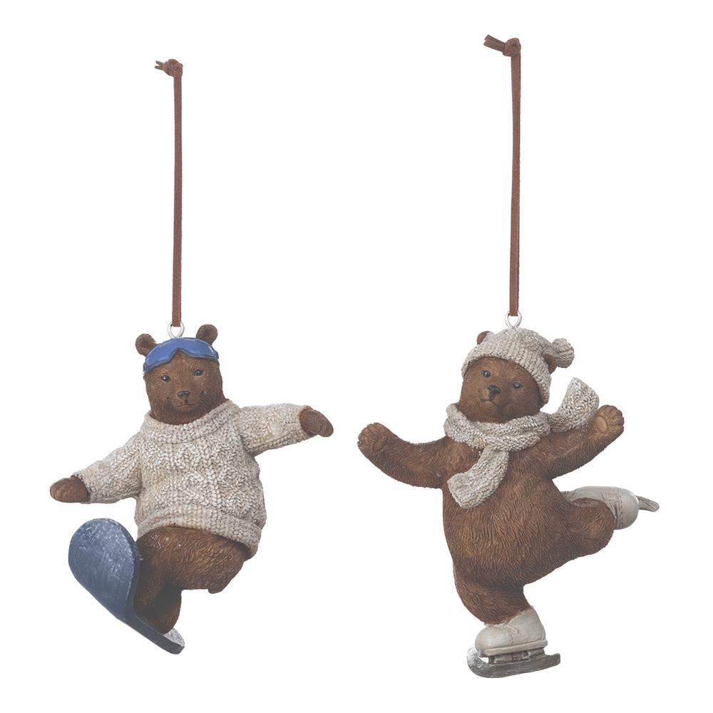 Bear Skate & Snowboard Ornament (Set of 4). Picture 1