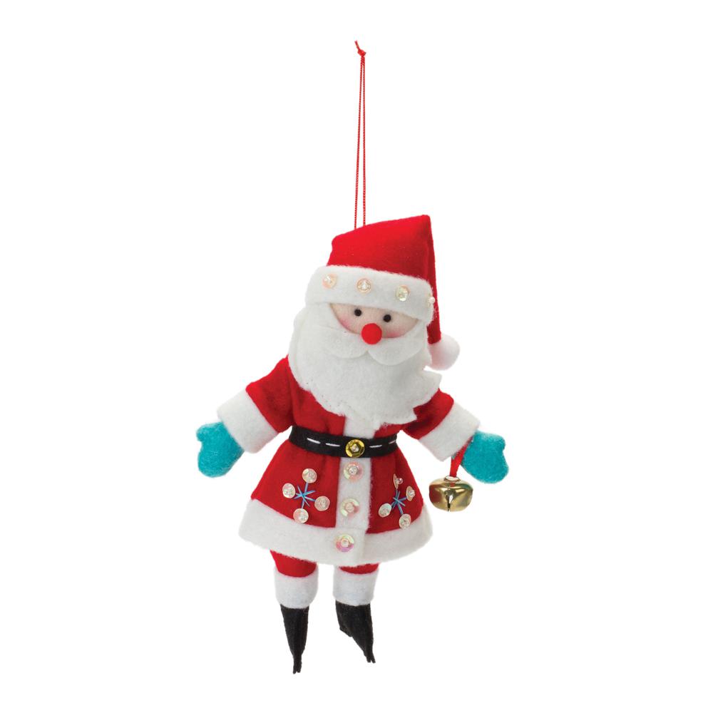 Santa Ornament (Set of 12) 8"H Polyester. Picture 2