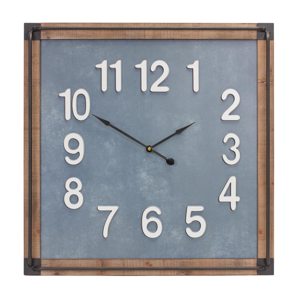 Wall Clock 23.5"SQ MDF/Iron. Picture 1