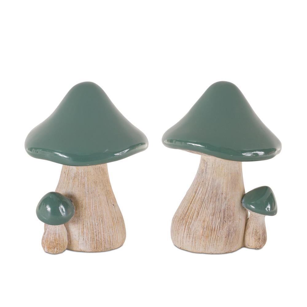 Mushroom (Set of 2) 4.25"L x 6.25"H Resin. Picture 1