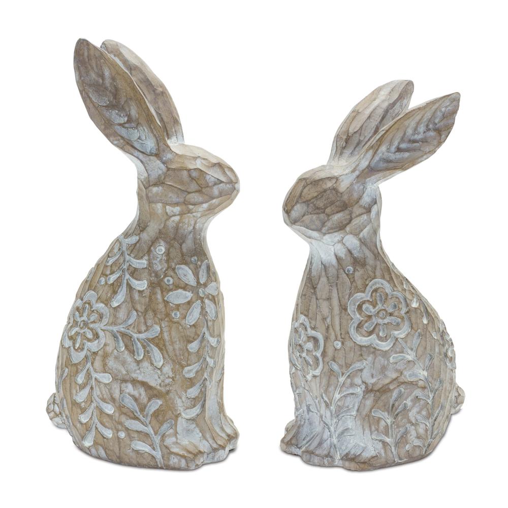 Rabbit (Set of 2) 7.25"H, 8"H Resin. Picture 1