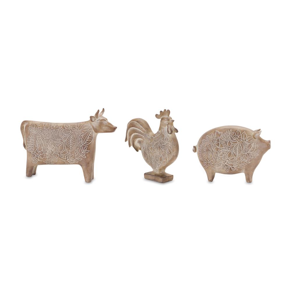 Farm Animal (Set of 3) 5.5"H, 6"H, 7.75"H Resin. Picture 1