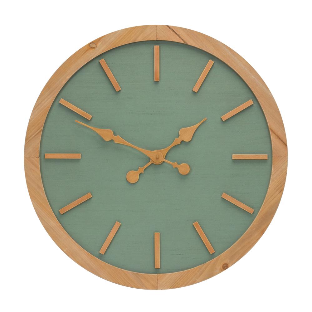 Wall Clock 24"D Wood. Picture 1