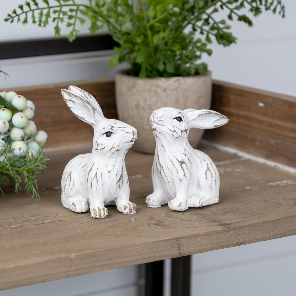 Bunny (Set of 6) 3.25"H, 3.75"H Resin. Picture 2