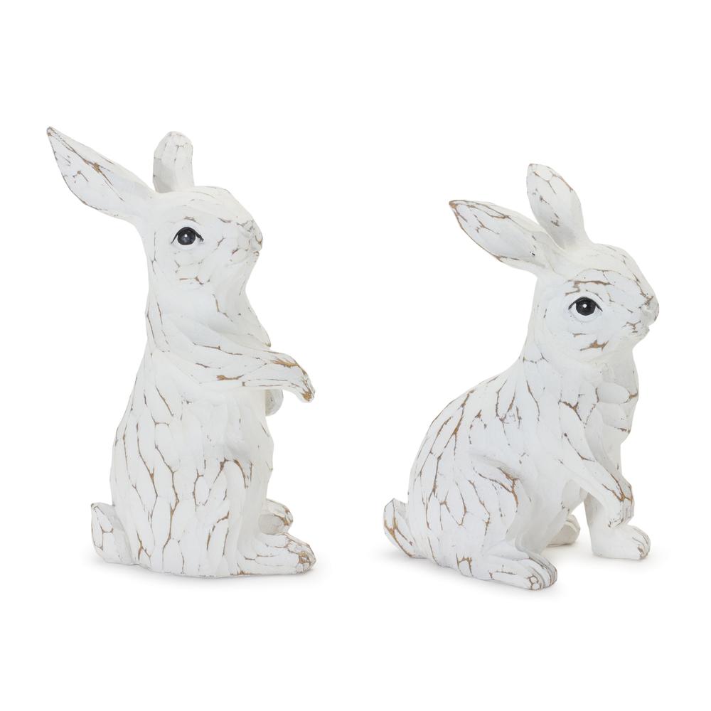 Bunny (Set of 2) 6"H, 7.5"H Resin. Picture 1