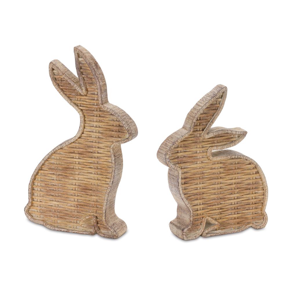Rabbit Outline (Set of 2) 7.25"H, 9"H Resin. Picture 1