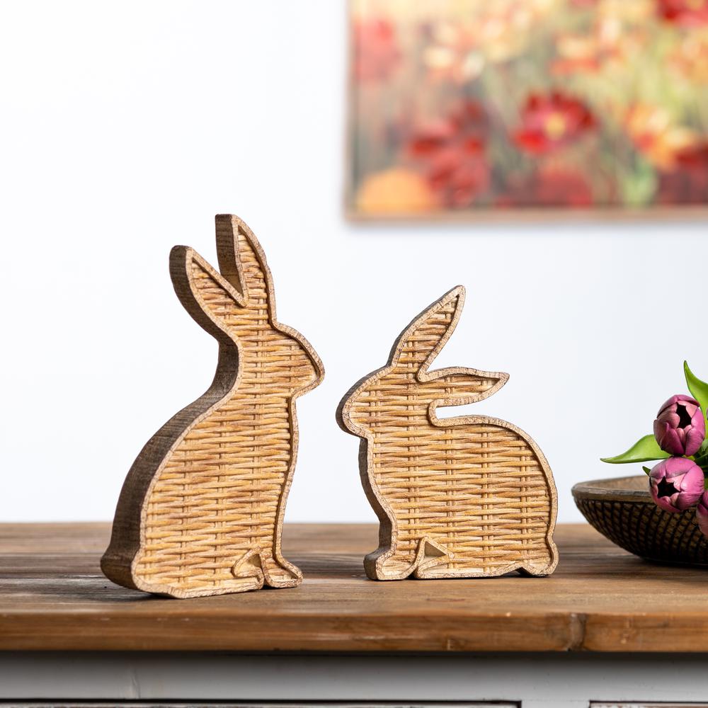Rabbit Outline (Set of 2) 7.25"H, 9"H Resin. Picture 2