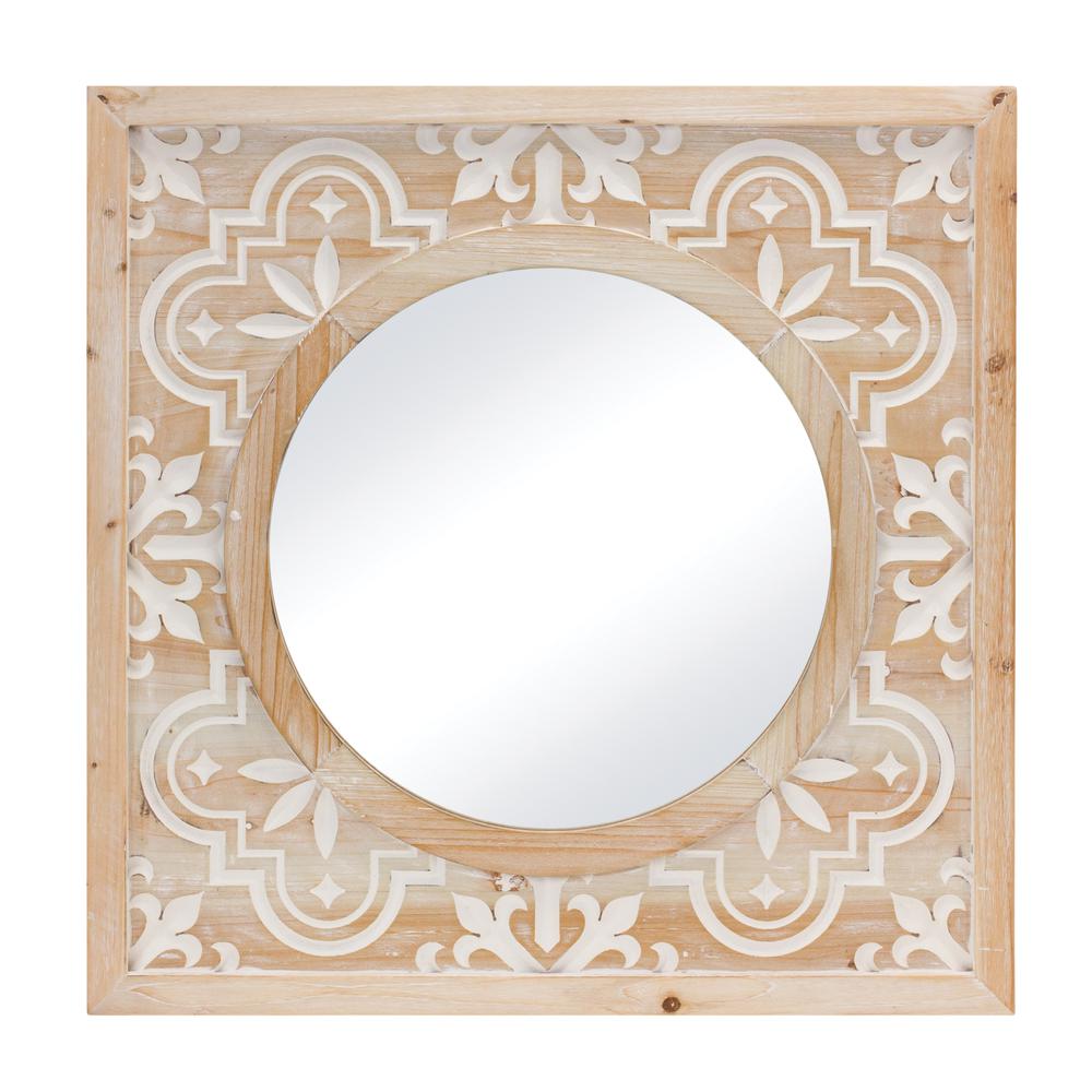 Wall Mirror 23.25"SQ Wood/MDF/Glass. Picture 1