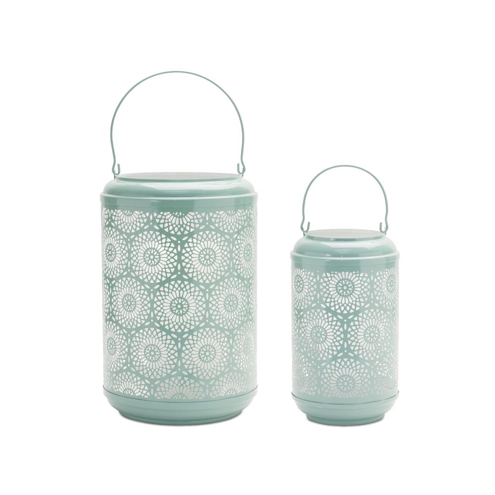 Punched Metal Lantern Candle Holder (Set of 2). The main picture.
