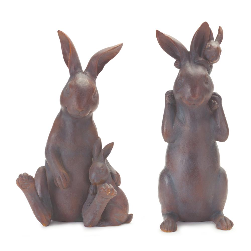 Mother and Baby Rabbit (Set of 2) 15.25"H, 16.25"H Resin. Picture 1