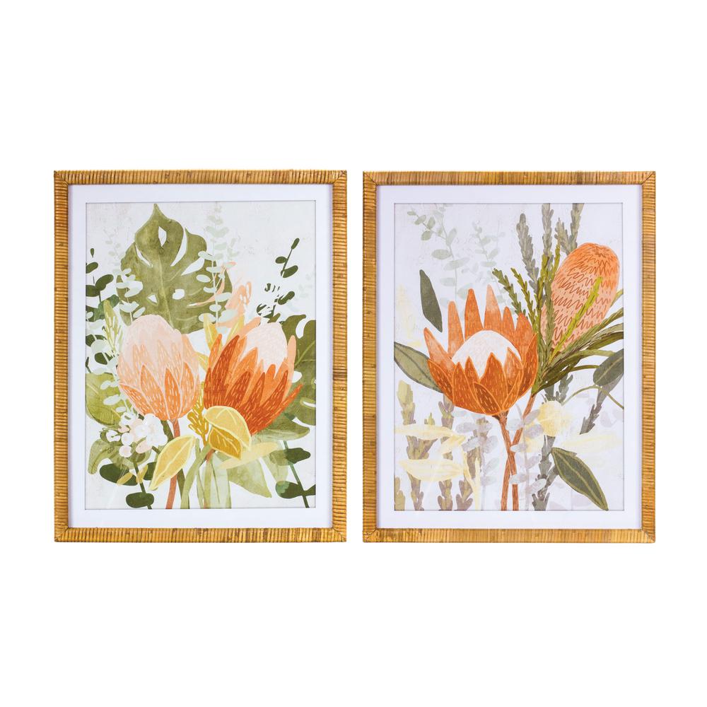 Protea Frame (Set of 2) 22"L x 27.5"H Wood/MDF/Paper. Picture 1