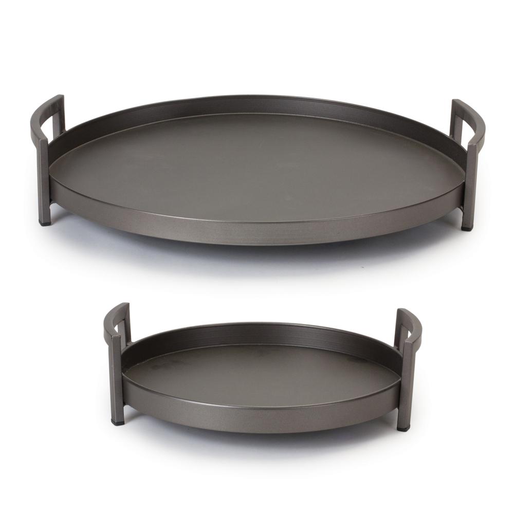 Tray (Set of 2) 12"D, 18"D Iron. Picture 1