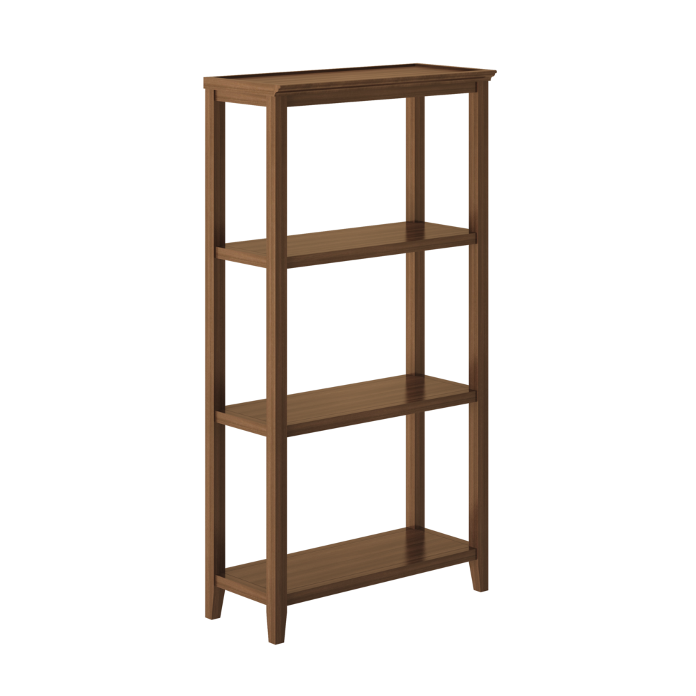 New Ridge 3-Tier Tall Wooden Bookcase Walnut. Picture 1