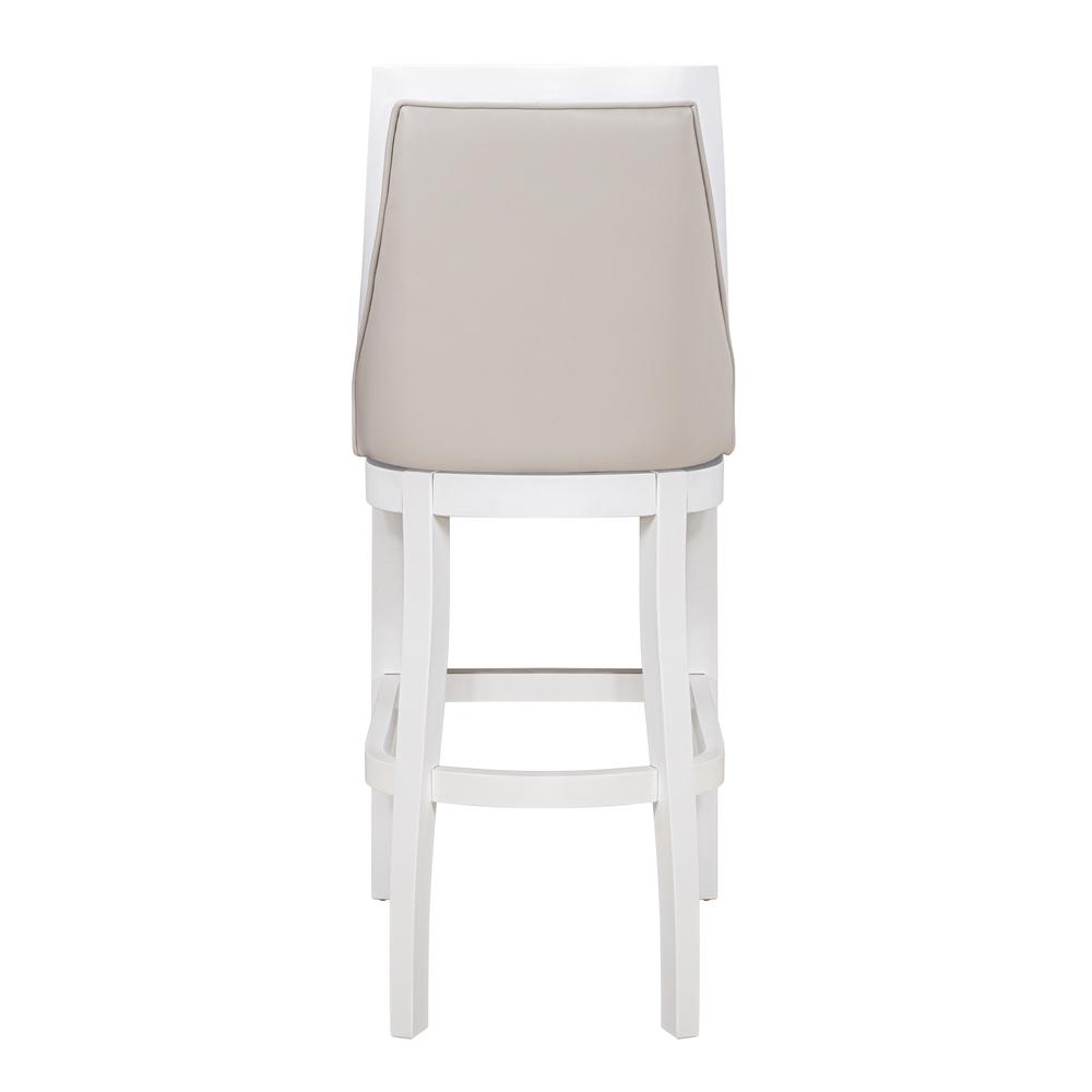 Swivel 31"H Bar Stool with Tall Back, Alabaster White. Picture 3