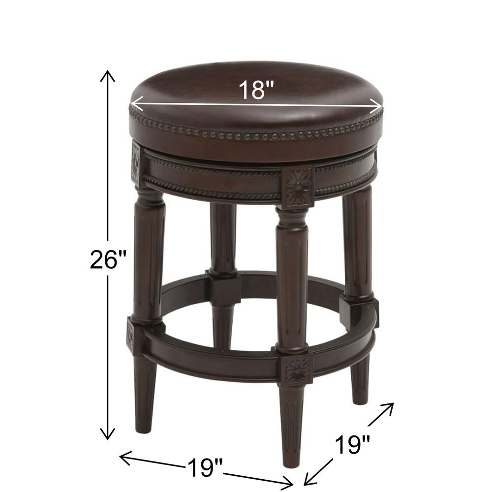 26in. Wood Backless Counter-Height Swivel Barstool. Picture 2
