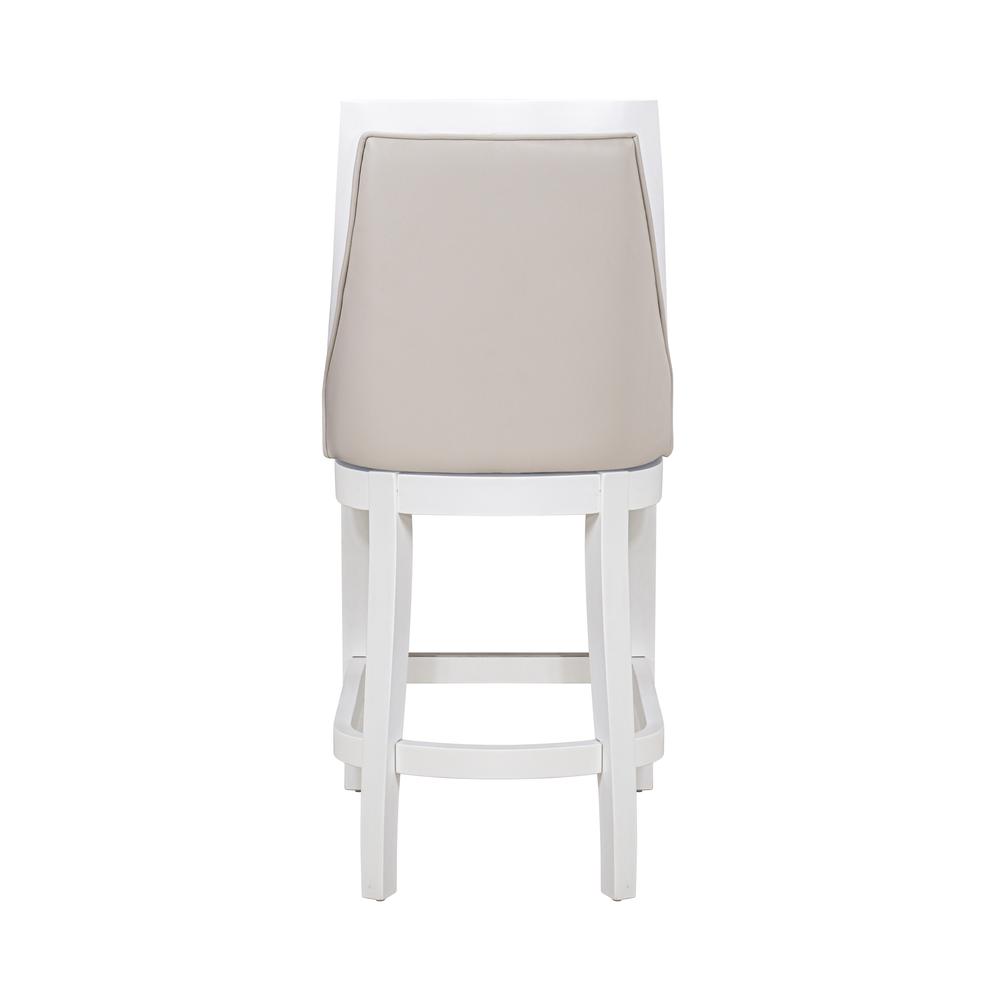 Swivel 26"H Counter-Height Bar Stool with Tall Back, Alabaster White. Picture 2