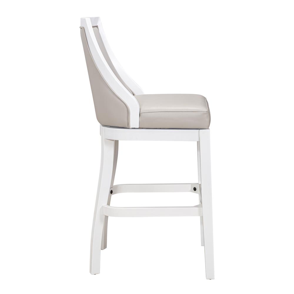 Swivel 31"H Bar Stool with Tall Back, Alabaster White. Picture 5
