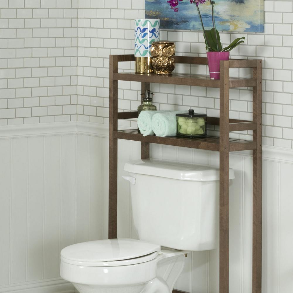 Solid Wood Dunnsville 2-Tier Space Saver for Bathroom Extra Storage. Picture 2
