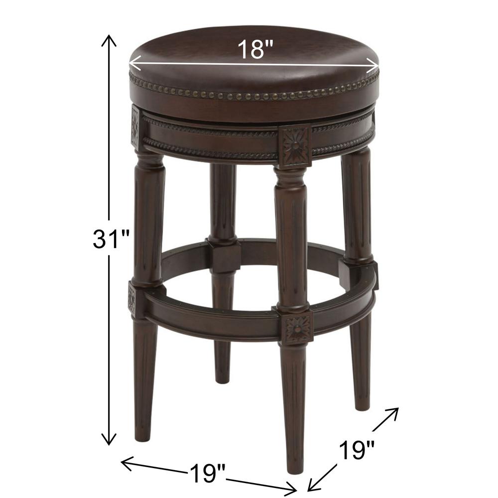 31in. Wood Backless Bar-Height Swivel Barstool. Picture 2